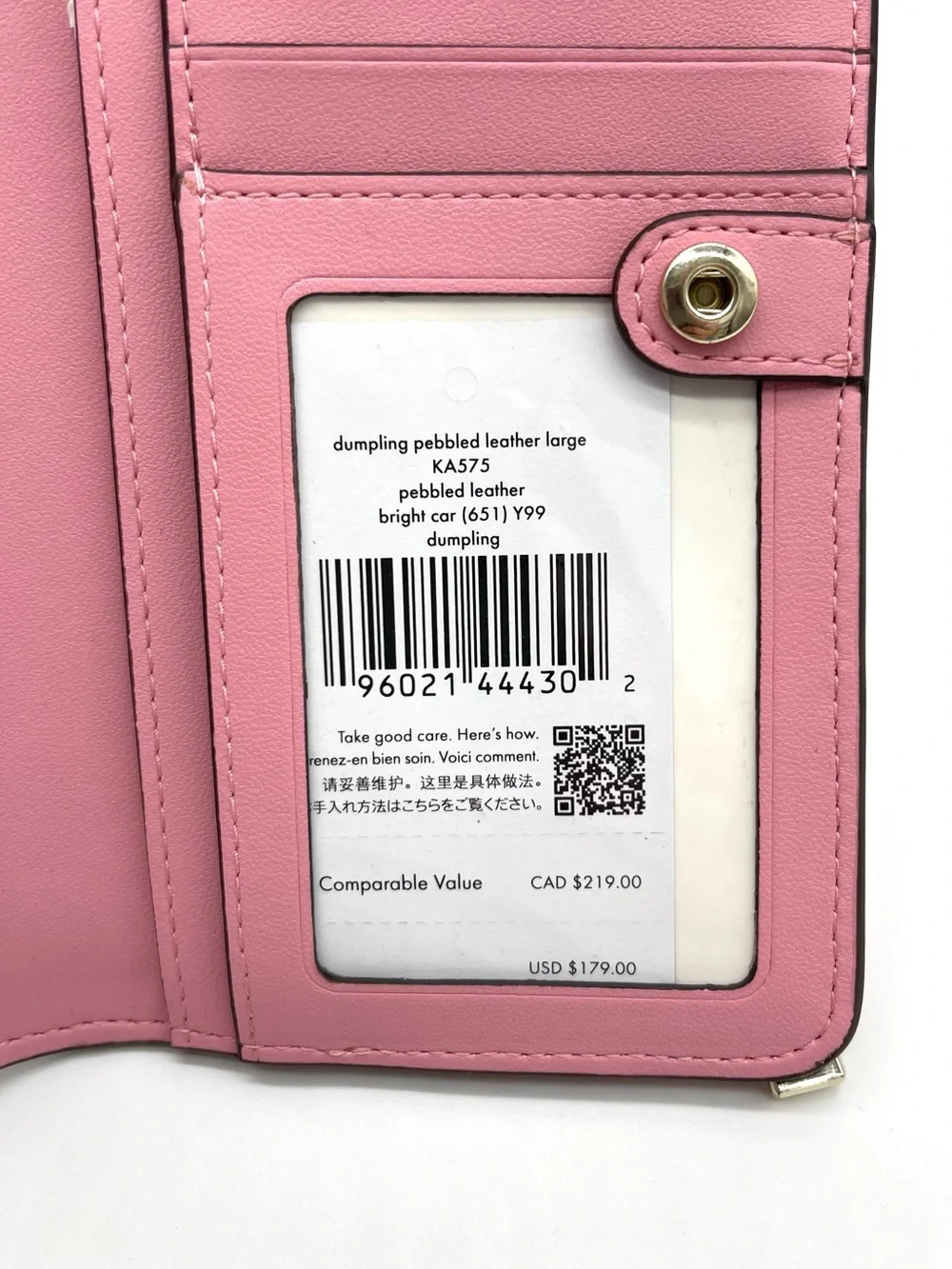 Kate Spade Large  Bifold Pebbled Leather Wallet
